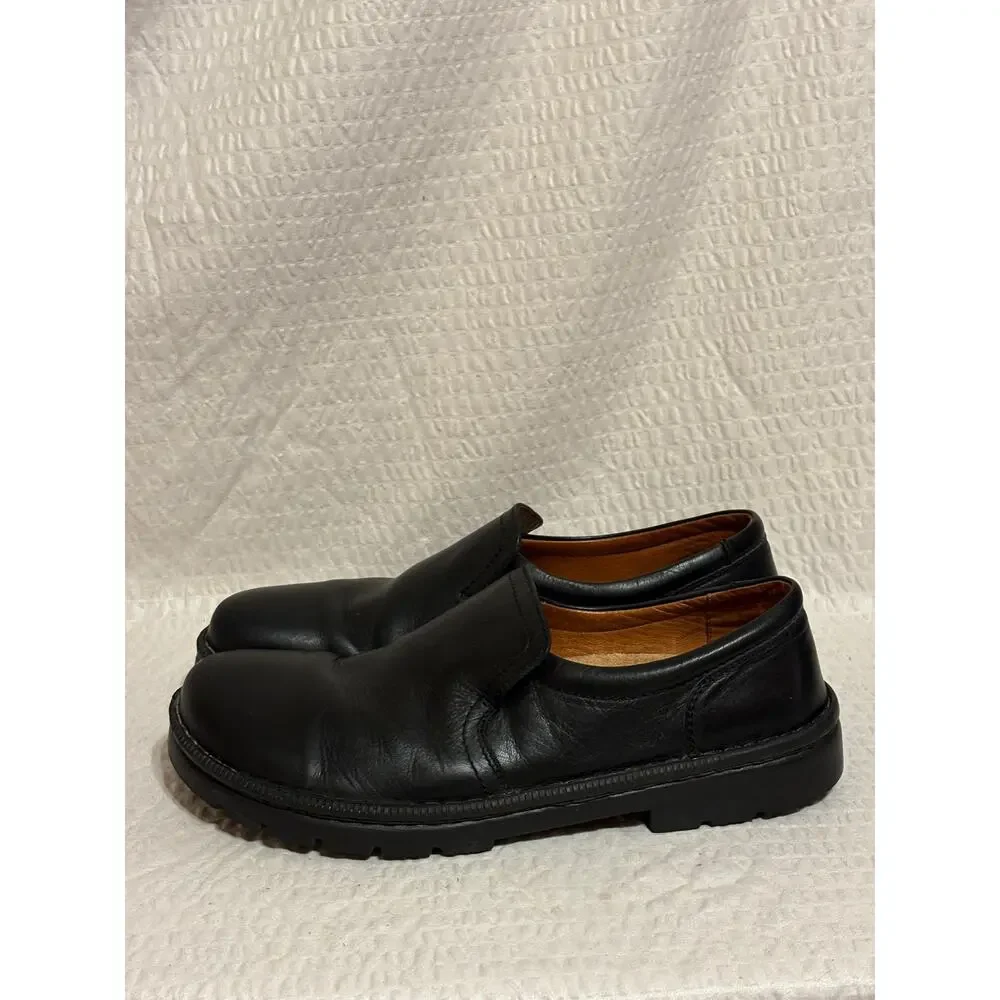 Birkenstock Mens Black Leather Loafers by Footprints CorkBed EU44 US 11-11.5 EUC